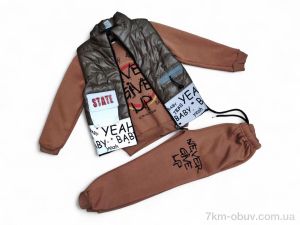 купить Kids-modnik 2520 коричневий жилетка-кофта-штани оптом