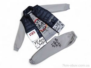 купить Kids-modnik 2520 сірий жилетка-кофта-штани оптом