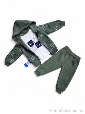 купить Kids-modnik 836 зелений батнік-кофта-штани оптом