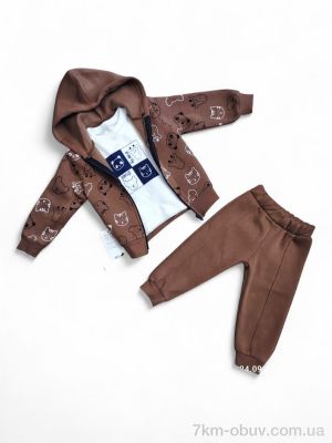 купить Kids-modnik 836 коричневий батнік-кофта-штани оптом
