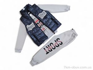 купить Kids-modnik 2520 сірий Sport жилетка-кофта-штани оптом